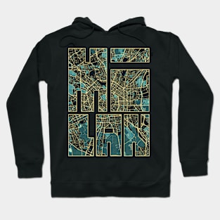 Milan, Italy City Map Typography - Summer Hoodie